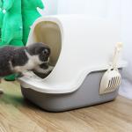 Fully Enclosed Cat Litter Pan Waterproof Hooded Cat Litter Box With Shovel
