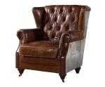 High Back Tufted Aviator Aluminum Wing Chair