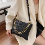 PU WOMEN'S BAG TEXTURE WOVEN HANDBAG 2024 SPRING ON THE NEW KOREAN VERSION OF