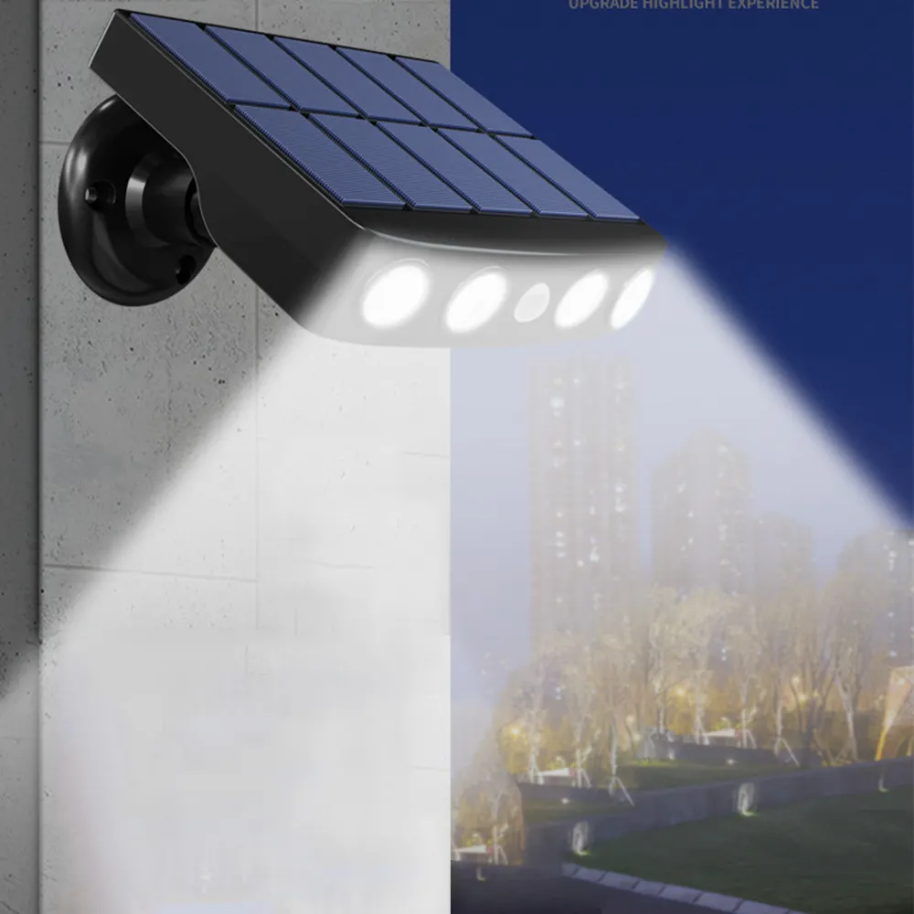 360° Multi-Directional Adjustment, Solar-Powered Wall-Mounted Spotlight, Garden Security Surveillance Lighting
