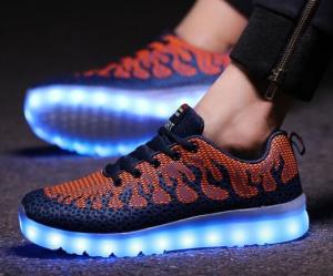 Wholesale Cool Light Up Shoes , Lighted Tennis Shoes Facial Glowing Material Top from china suppliers