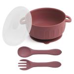 400ml Baby Silicone Feeding Set Silicone Feeding Bowl For 0-3 Years Old Kids