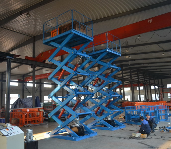 Stable And Safe Stationary Hydraulic Scissor Lift For Cargo Transportation