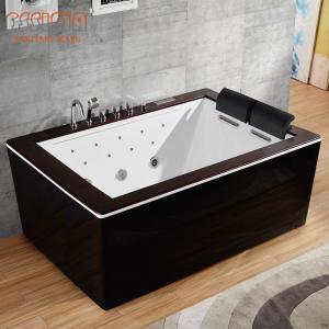 Wholesale 1800x700 Freestanding SPA Massage Bathtub Indoor 2 Person Black And White from china suppliers