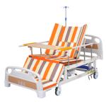 Anti slip multifunctional manual home care nursing bed with toilet bedpan