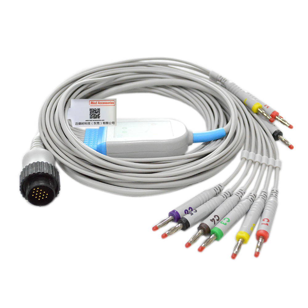 Medical Accessories Kenz 16 Pins 10 Leads AHA Pinch Compatible EKG Cable