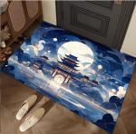 Cartoon Building Crystal Velvet Floor Carpets For Sofa Bedroom And Living Room