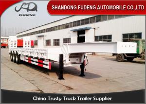 Wholesale 3 Axle Long Deck Low Bed Trailer , 80 Tons High Strength Steel Semi Low Bed Trailer from china suppliers
