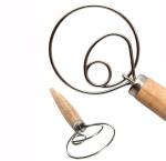 Dough Whisk with Stainless Steel Ring & Wooden Whisk For Bread Baking Tool