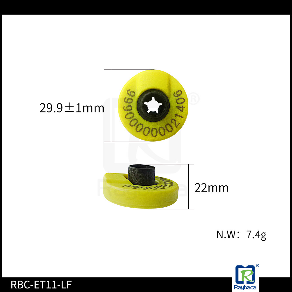 Non Removeable Round Animal Ear Tags , RFID Ear Tags For Livestock Pigs