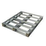 A08: Double Deck Steel Pallet For Warehouse Storage Right Corners Metal Pallet