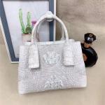 Genuine Alligator Leather Lady White Purse Female Single Shoulder Bag Authentic