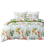 300tc Thread Count Nature Colors Floral Design Knitted Cotton Sheet Set