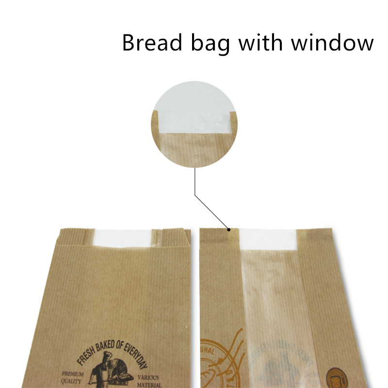 Disposable PE Coated 50gsm Bread Packaging Paper Bags