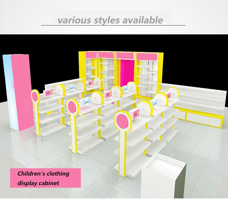 Custom Wooden Cabinet Clothing Display Showcase Interior Design Clothes Shop Fitting