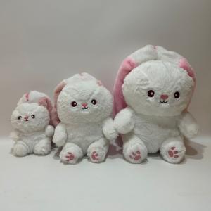 Wholesale 18CM 7&quot; Pink&amp; White Easter Plush Toy Bunny Rabbit Stuffed Animal in Carrot from china suppliers