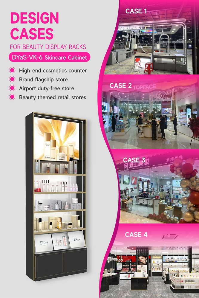 DYaS-VK-6 Skincare Display Cabinet with 60mm Light Box and White Soft Light Strips