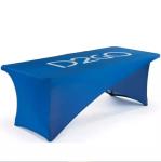250G Polyester Pop Up Trade Show Table Throw Table Cover Cloth With Logo ODM