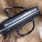 Alligator Leather Key Lock Closure Businessmen Laptop Briefcase Genuine