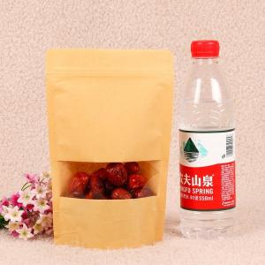 Wholesale Food Packaging Stand up Bag Kraft Brown Paper Zipper bags with Window from china suppliers