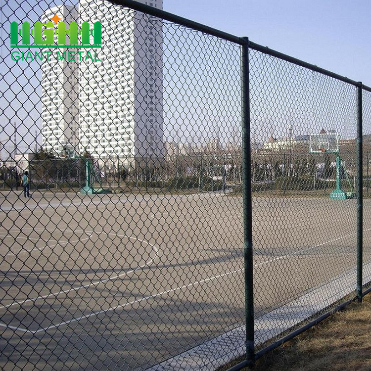 60*60mm 6ft Height Diamond Chain Link Fence Ral 6005 Pvc Coated Green