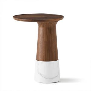 Wholesale Oak Veneer Central Round End Table Natural Wood Top Solid Wood Legs Side Table For Living Room And Hotel Use from china suppliers