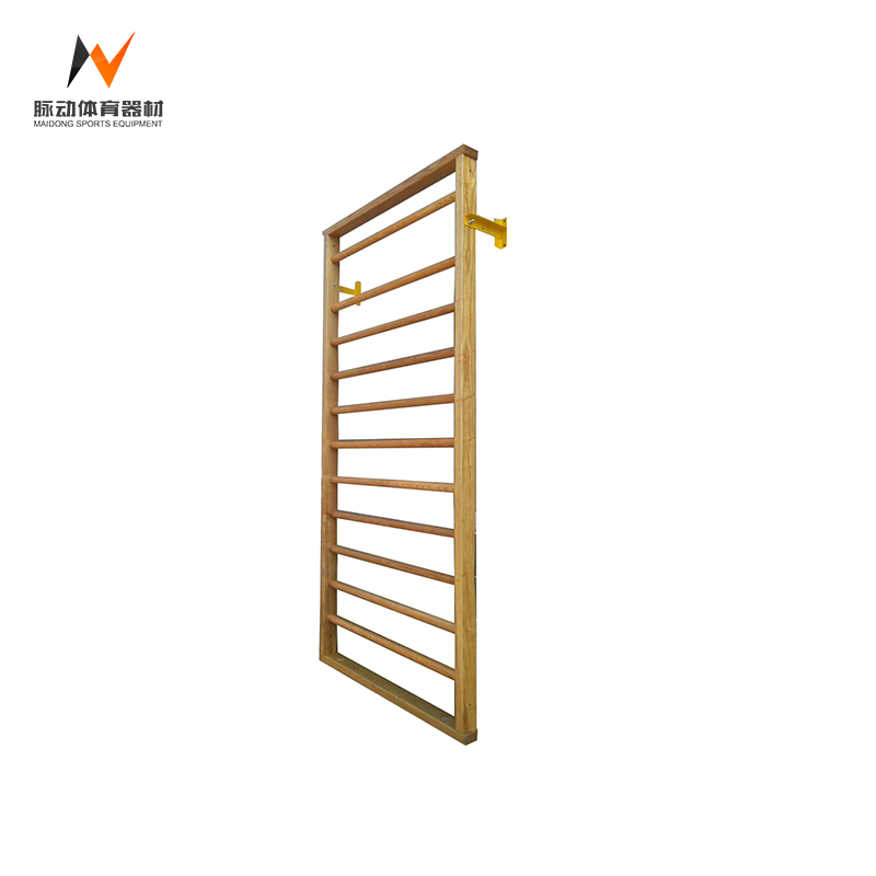 Customized Logo Availabled Red Pine Gymnastics Wall Bars Ladders for Wooden Yoga Stall