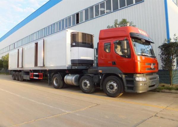 3 Axle Refrigerated Semi Trailer , Meat Transport Trailer 35t - 50t With