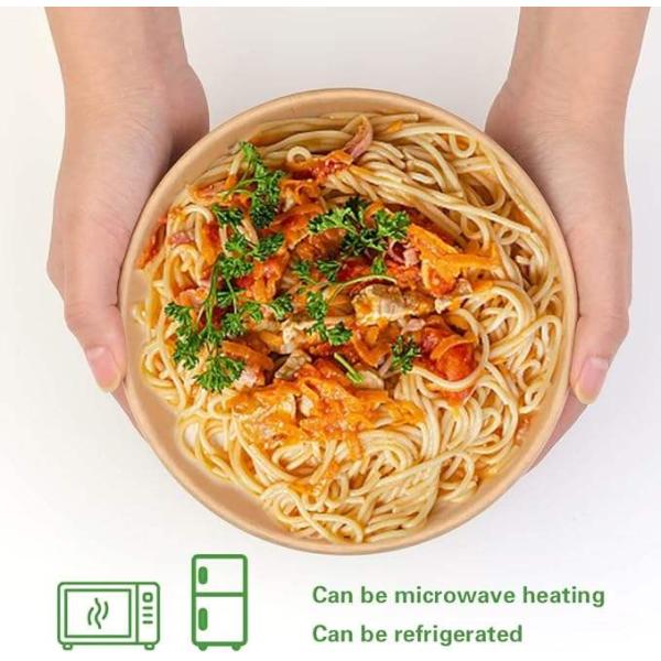 Custom Printing Food Packing Round Kraft Take Away Salad Paper Bowl Disposable Paper Bowls With Lid