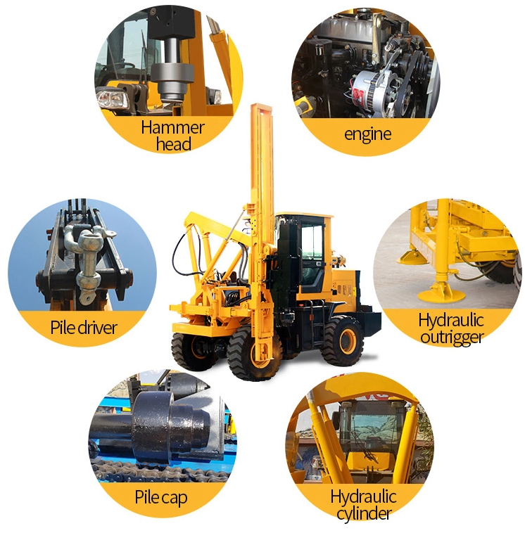 ISO Highway Guardrail Pile Driver Machine With Hydraulic Pressure Pile Driver
