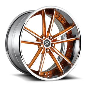 Wholesale 23cm 2 Piece Forged Wheels Orange Center Spoke Polished Barrel Lip Rims from china suppliers