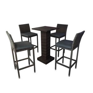 Wholesale Classic outdoor bar balcony table and chair combination garden rain-proof rattan leisure bistro high table and bar stool from china suppliers