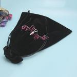 Big Black Velvet Drawstring Bag Recycled For Hair Dryer Lightweight To Carry