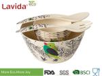 Dishwasher Safe Bamboo Salad Bowl Set , Bamboo Fruit Bowl High Temp Tolerance
