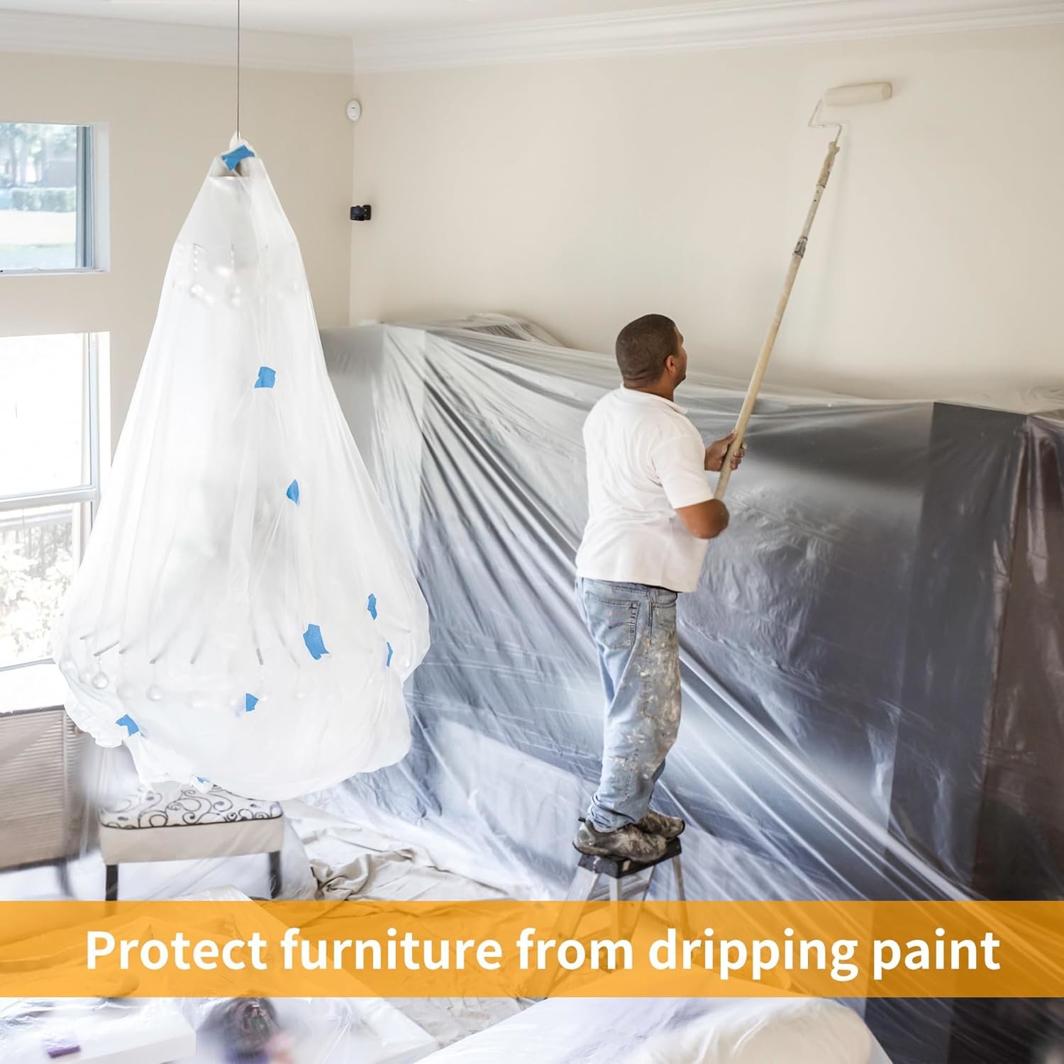 Pre-Taped Dust Protection Washi Paper Tape Masking Film