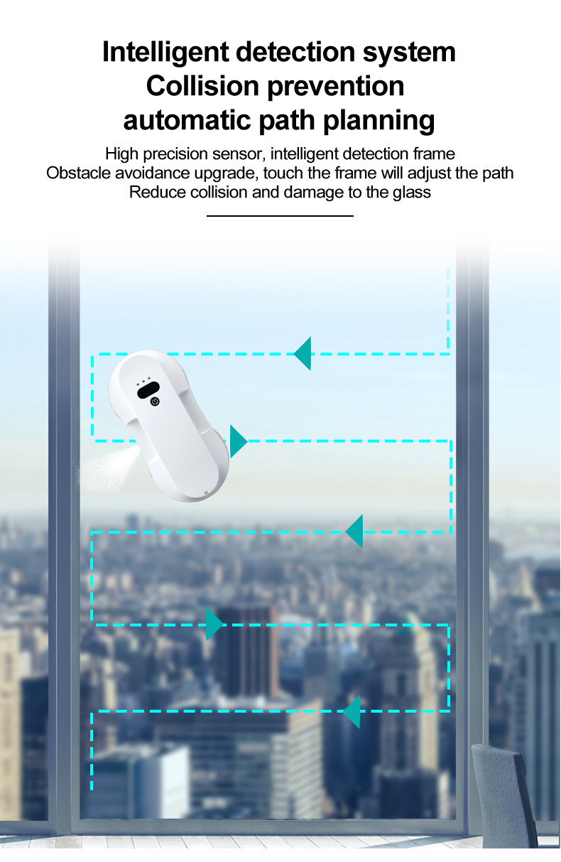 Electric Glass Window Cleaner Robot with Silk Screen Printing and Anti-Falling Control