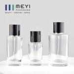 No Spill 100ml Clear Glass Perfume Bottles With Black Magnetic Perfume Cap