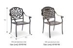 Contemporary Restaurant Stackable Cast Aluminium Outdoor Dining Chairs