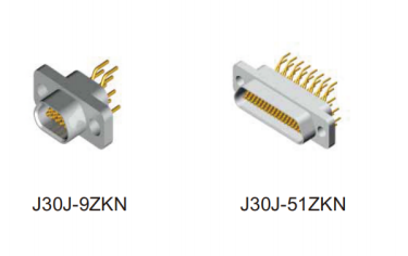 MIL-DTL-83513 J30J Micro Rectangular Electrical Connector with Gold-Plated Contacts, Hermetic Sealing, and PCB Mount Design