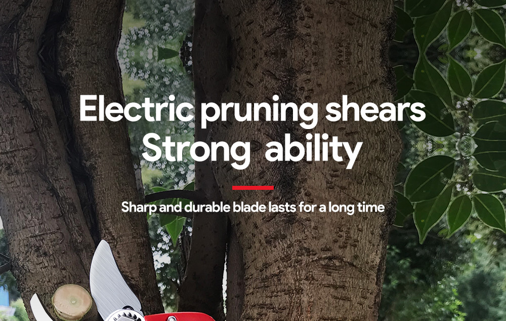 25mm Electric Pruning Shear battery operated ratchet telescopic long arm pruner shears for vineyard With 2 Batteries