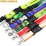 Dye Sublimation Printing Lanyard , Polyester Nylon Id Card Lanyards