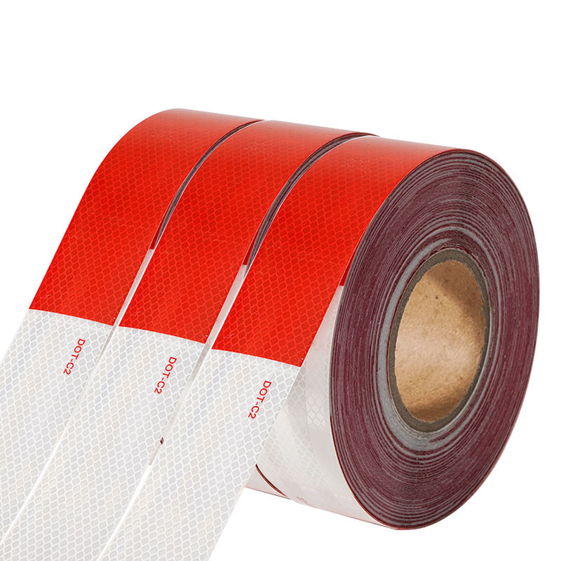 Fade Resistant Reflective Sticker Dot C2 Red and White Reflective Tape on Trailers