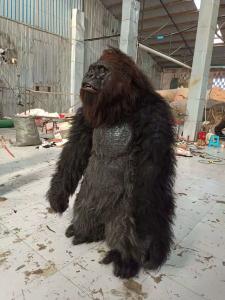 China Plush Furry Adult Realistic Halloween Costumes Mascot Animal Dress Suit Fursuit Gorilla on sale