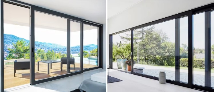 Modern Design Powder Coated Aluminium Frame Patio Door Aluminum Double Glass Sliding Door