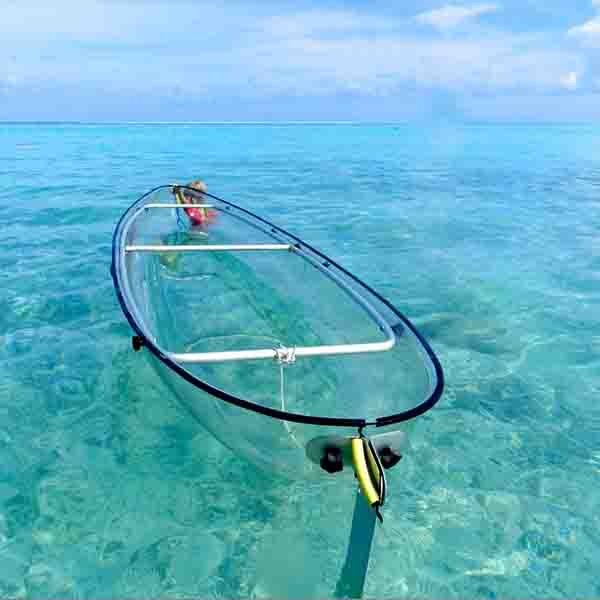 Durable Transparent Polycarbonate Boat For Lake Sport 3.38 * 0.93 * 0.35m Size