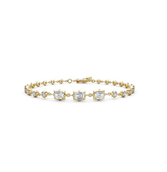 18K Gold Plated Micron Pave CZ Delicate Chain Design Tennis Bracelets Timeless