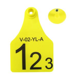 Wholesale Yellow Animal RFID Ear Tag , Rfid Cattle Tags With Laser Printer For Cow from china suppliers