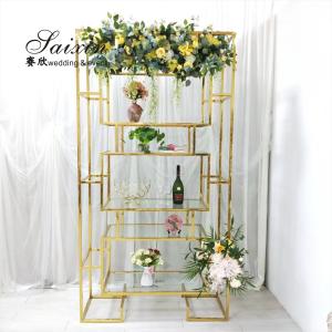 Wholesale Flower Decoration Backdrop For Engagement Stage Backdrop Shelves Stainless Steel Wall Shelf from china suppliers