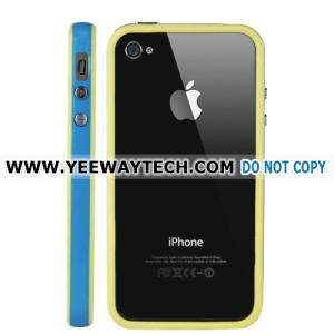 Wholesale Silicone and Plastic Assembly Bumper for Verizon CDMA iPhone 4 / 4S - Blue / Yellow from china suppliers