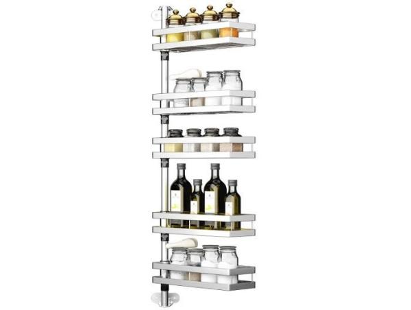 Flexible Kitchen Cabinet Basket / Multi - Layers Kitchen Rotating Shelf For